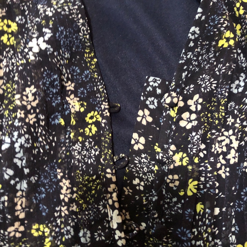 Floral Print Dress with Short Sleeves - Picture 3 of 3